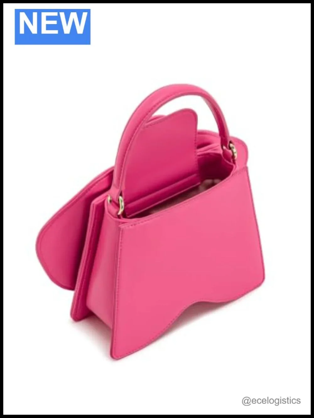 Vegan Leather Flora Orchid Shaped Top Handle Bag with Detachable Crossbody Strap